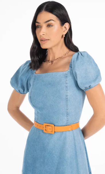 JEANS DRESS WITH RUFFLES VIA TOLENTINO