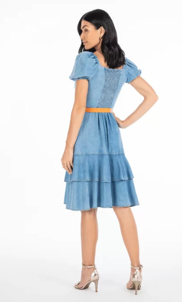 JEANS DRESS WITH RUFFLES VIA TOLENTINO